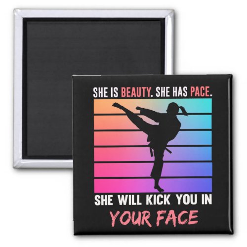 Beauty Karate Girl Kick You Taekwondo Jiu Jitsu Magnet