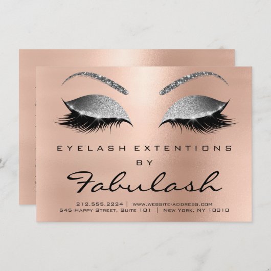 Beauty Lashes Extension Aftercare Instruction Gray (Front/Back)