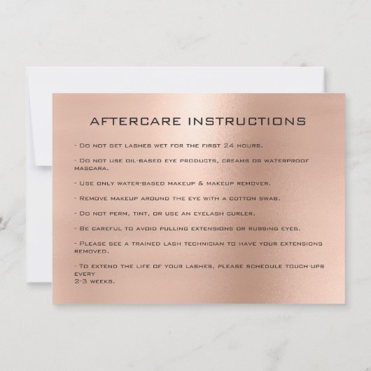 Beauty Lashes Extension Aftercare Instruction Gray (Back)