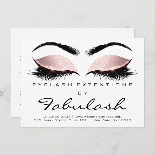 Beauty Lashes Extension Aftercare Instruction Pink Invitation