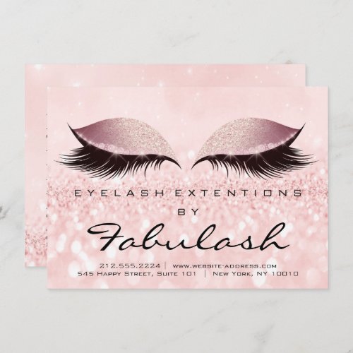 Beauty Lashes Extension Aftercare Instruction Pink Invitation