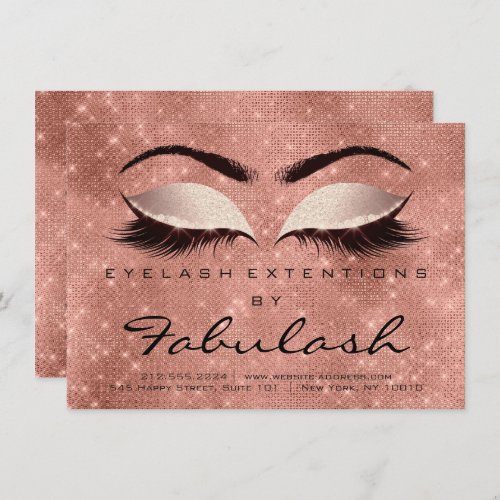Beauty Lashes Extension Aftercare Instruction Rose Invitation