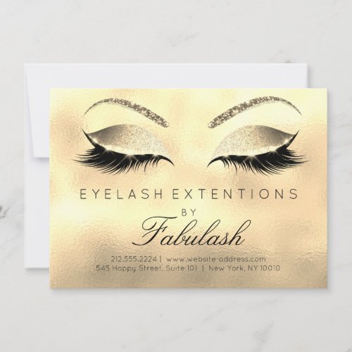 Beauty Lashes Extension Salon Aftercare Gold Glass