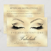 Beauty Lashes Extension Salon Aftercare Gold Glitt (Front/Back)