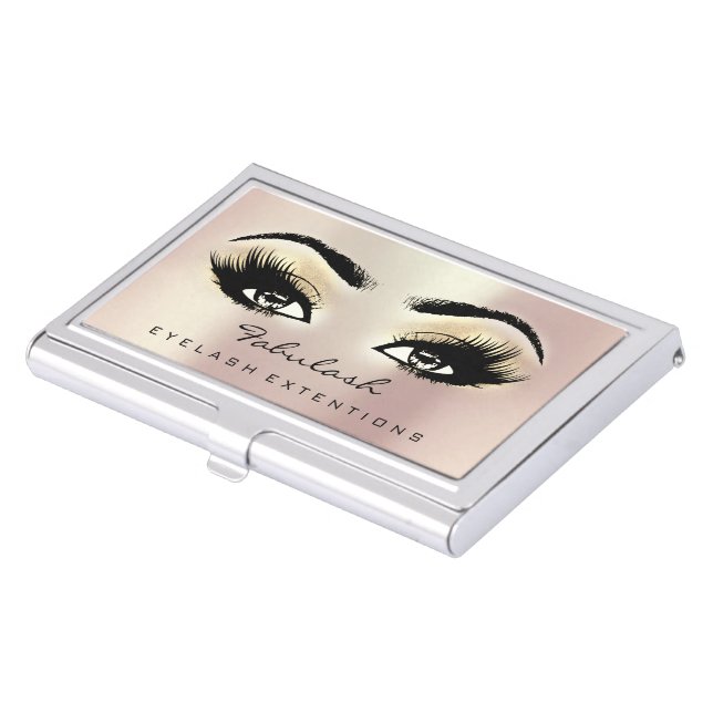 Beauty Lashes Makeup Artist Rose Microblading Business Card Case (Front)