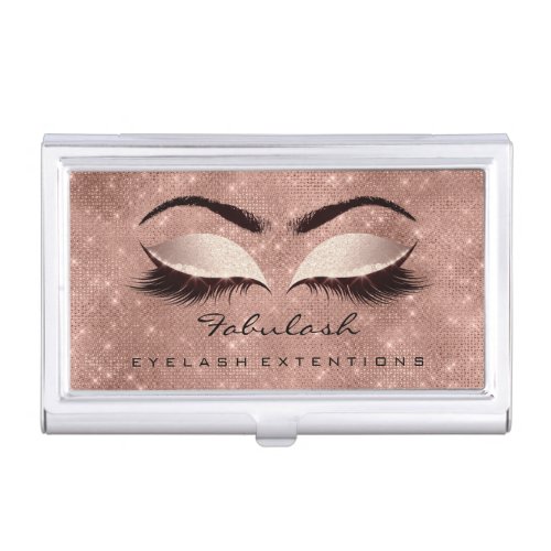 Beauty Lashes Makeup Spark Rose Blush Microblading Business Card Case