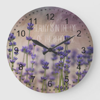 Beauty Lavender Flowers Large Clock