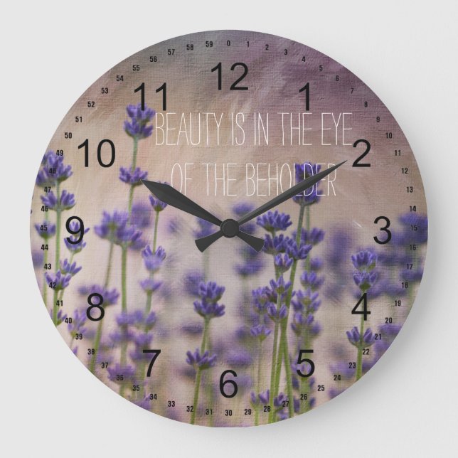 Beauty Lavender Flowers Large Clock (Front)