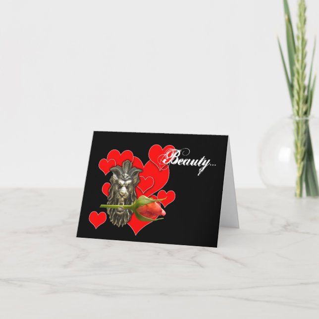 beauty let me be your beast... valentine card (Front)