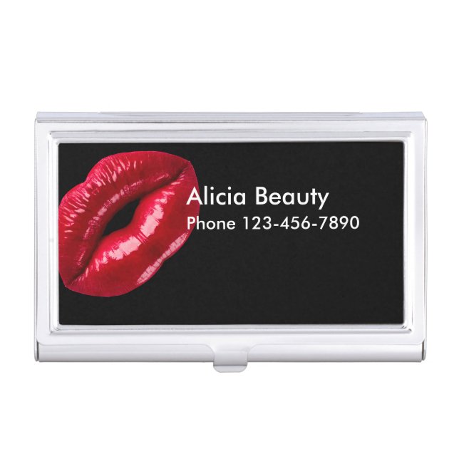 Beauty Lips Cosmetics Business Card Case (Front)