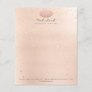 Beauty Lips Kiss Makeup Artist Confetti Rose Gold Flyer