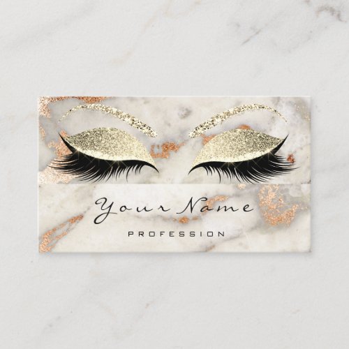 Beauty Loyalty Card 10 Lash Copper Rose Lux Marble