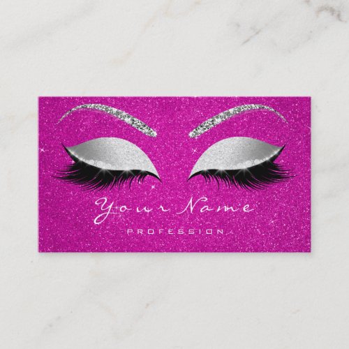 Beauty Loyalty Card 10 Lash Hot Pink Gray Crown