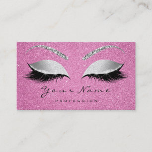 Beauty Loyalty Card 10 Lash Pink Gray Silver Crown