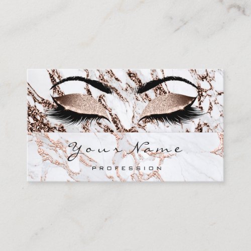 Beauty Loyalty Card 10 Lash Rose Gold Coppe Marble