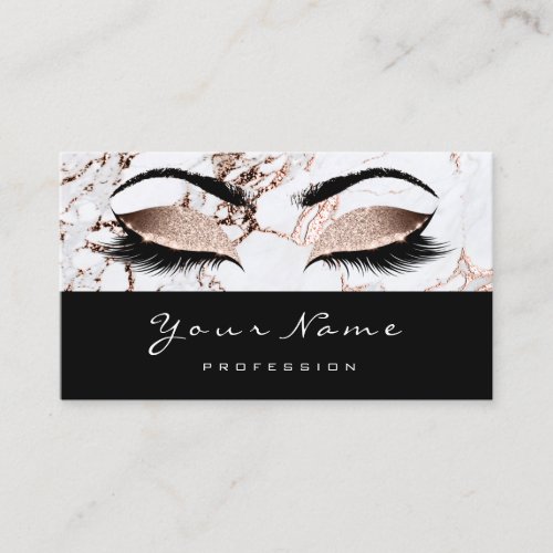 Beauty Loyalty Card 10 Lash Rose Gold Gold Marble