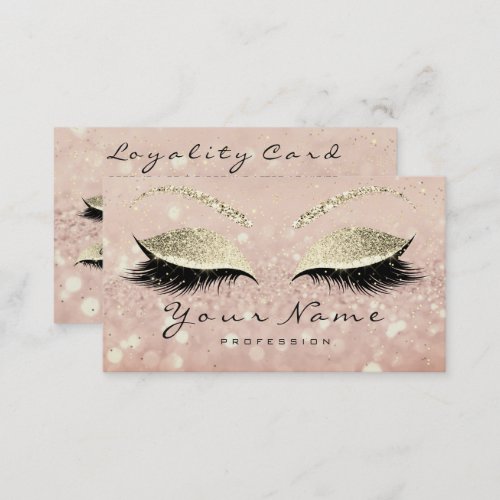 Beauty Loyalty Card 10 Makeup Lashes Gold Skinny