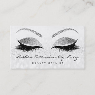 Beauty Loyalty Card 10 Makeup Lashes Silver Gray