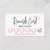 Beauty Loyalty Card Girly Watercolor Heart Script (Front)