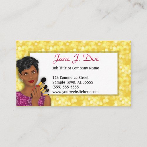 Beauty Makeup Artist African American Business Card