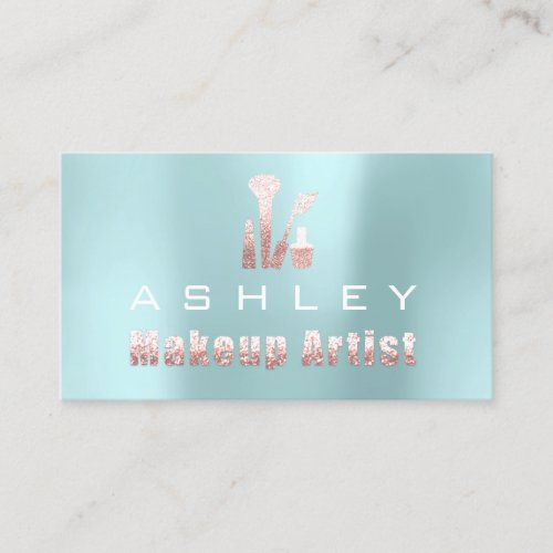 Beauty Makeup Artist Appointment Aqua Pink Business Card