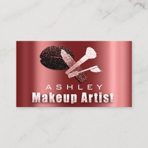 Beauty Makeup Artist Appointment Blush Burgundy Business Card