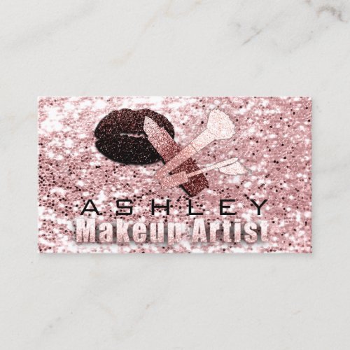 Beauty Makeup Artist Appointment Blush Kiss Glam Business Card
