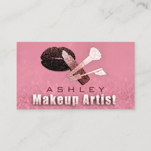 Beauty Makeup Artist Appointment Blush Kiss Glitte Business Card