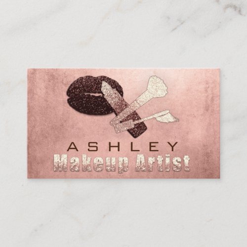 Beauty Makeup Artist Appointment Blush Kiss Lips 1 Business Card