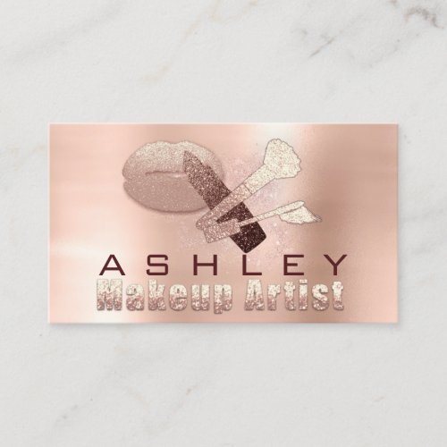 Beauty Makeup Artist Appointment Blush Kiss Lips Business Card