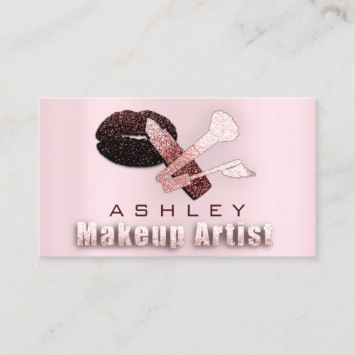 Beauty Makeup Artist Appointment Blush Kiss Pink Business Card