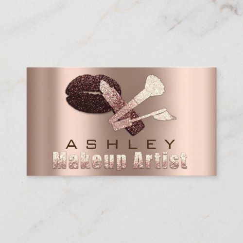 Beauty Makeup Artist Appointment Blush Kiss Skinny Business Card
