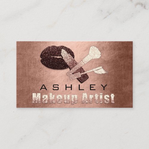 Beauty Makeup Artist Appointment Blush Kiss Skinny Business Card