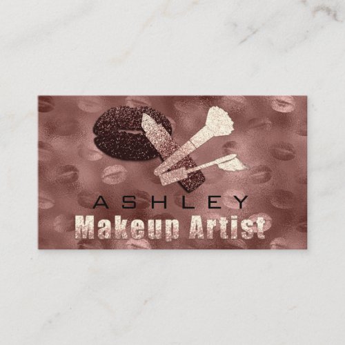Beauty Makeup Artist Appointment Blush Kiss Skinny Business Card