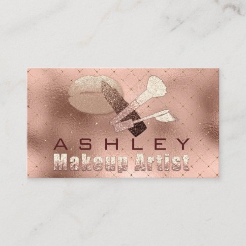 Beauty Makeup Artist Appointment Blush Kiss Skinny Business Card