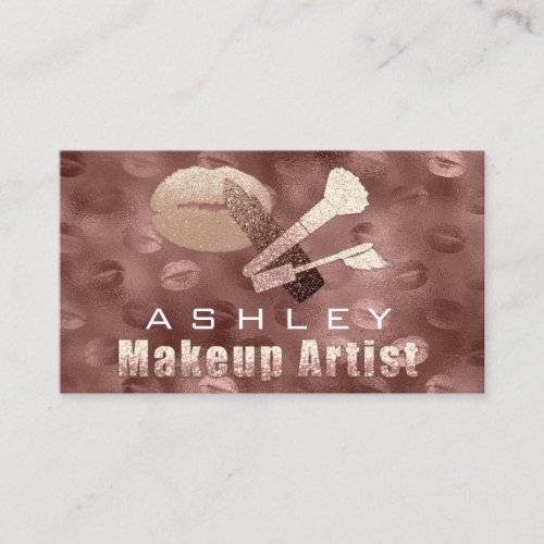 Beauty Makeup Artist Appointment Blush Kiss Skinny Business Card