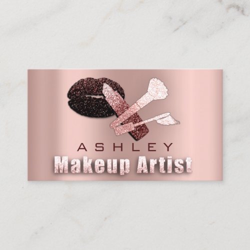 Beauty Makeup Artist Appointment Blush Rose Gold Business Card