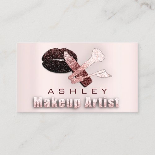 Beauty Makeup Artist Appointment Blush Rose Pink Business Card