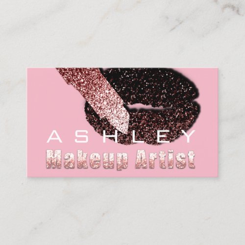 Beauty Makeup Artist Appointment BlushKissRoseGold Business Card