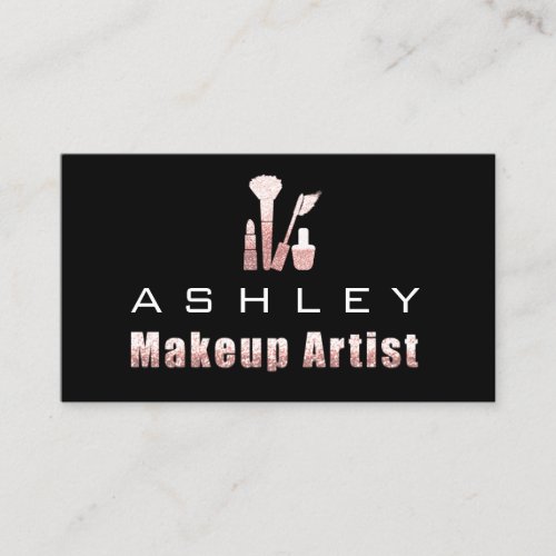 Beauty Makeup Artist Appointment Card Black Pink