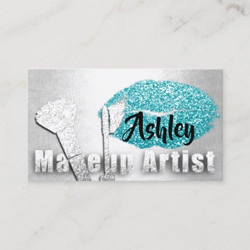 Beauty Makeup Artist Appointment Card Blue Gray