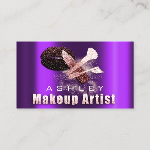 Beauty Makeup Artist Appointment Card Blush Purple