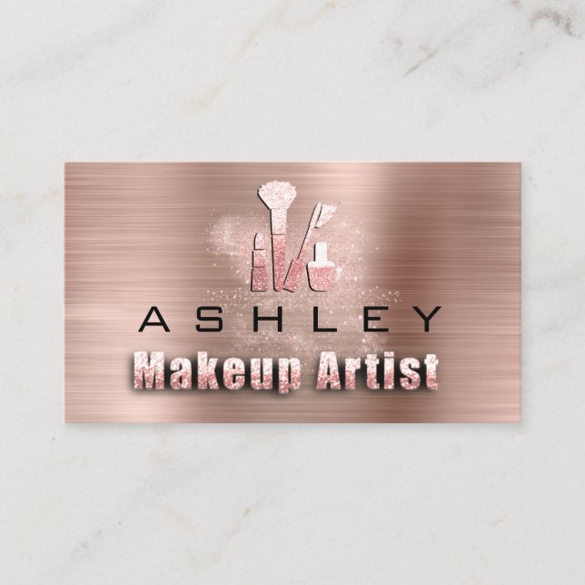 Beauty Makeup Artist Appointment Card Blush Rose (Front)