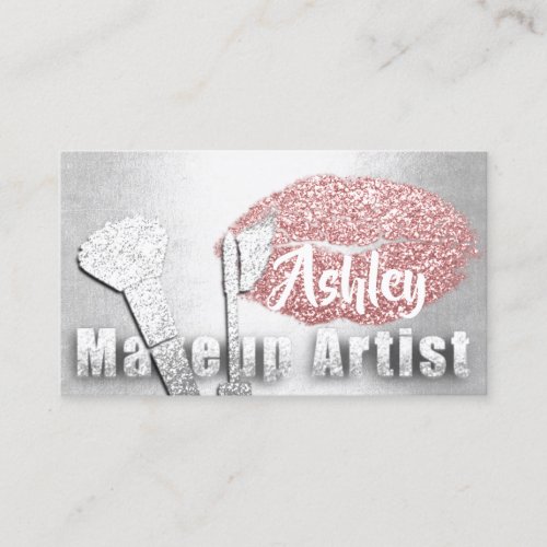 Beauty Makeup Artist Appointment Card Gray Blush