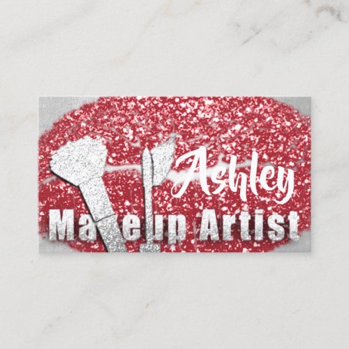 Beauty Makeup Artist Appointment Card Gray Pink