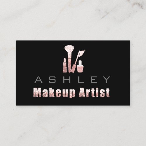 Beauty Makeup Artist Appointment Card Gray Pink