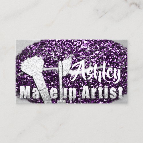 Beauty Makeup Artist Appointment Card Gray Plum