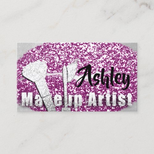 Beauty Makeup Artist Appointment Card Gray Purple