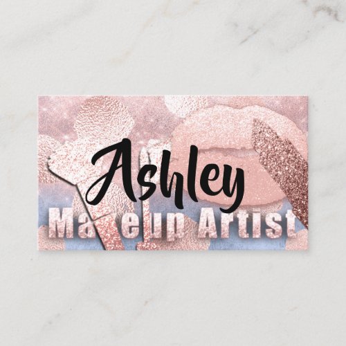 Beauty Makeup Artist Appointment Card Pink Blue