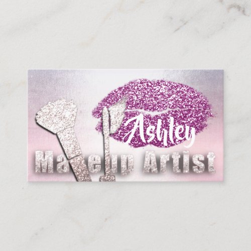 Beauty Makeup Artist Appointment Card Pink Glam